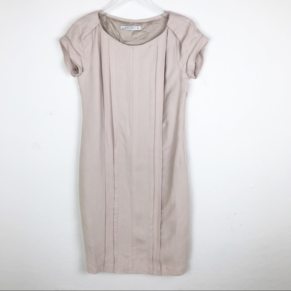 Zara Woman RARE Linen Career Dress Midi Medium